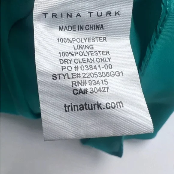 Trina Turk Ruched Islander Shirred A-Line Dress Size 12 - Picture 7 of 7